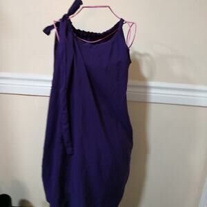 Old Navy Purple Adjustable Tie-Shoulder Shift Dress M Coquette Retrogirl Glam